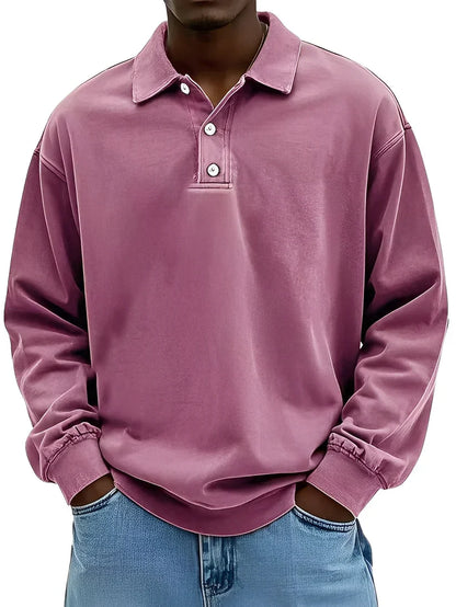 Herren Poloshirt Elegantes Langarm Design