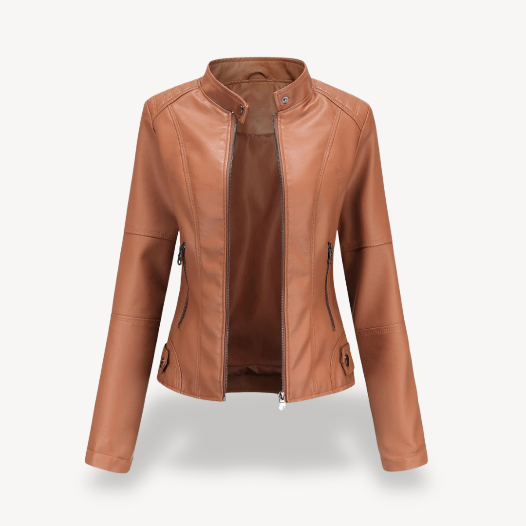 Stylische Damen Lederjacke Biker Stil