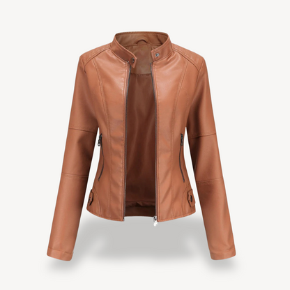 Stylische Damen Lederjacke Biker Stil