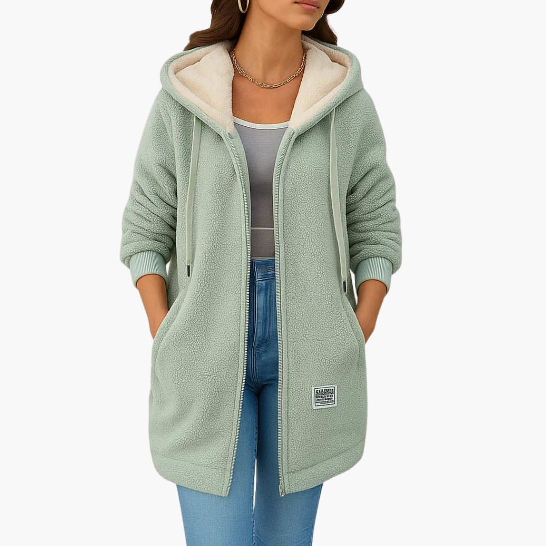 Fleecejacke Damen Kapuze Sportlich
