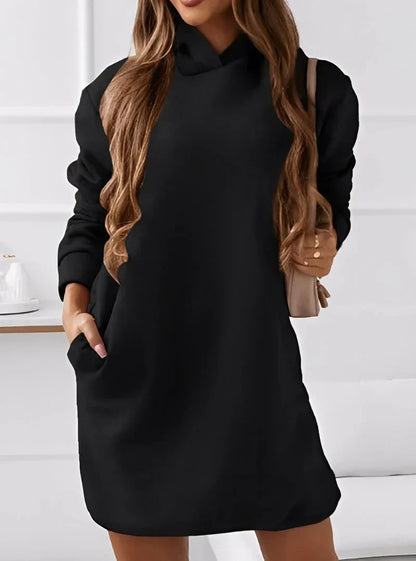 Stylisches Minikleid mit Kapuze Damenmode