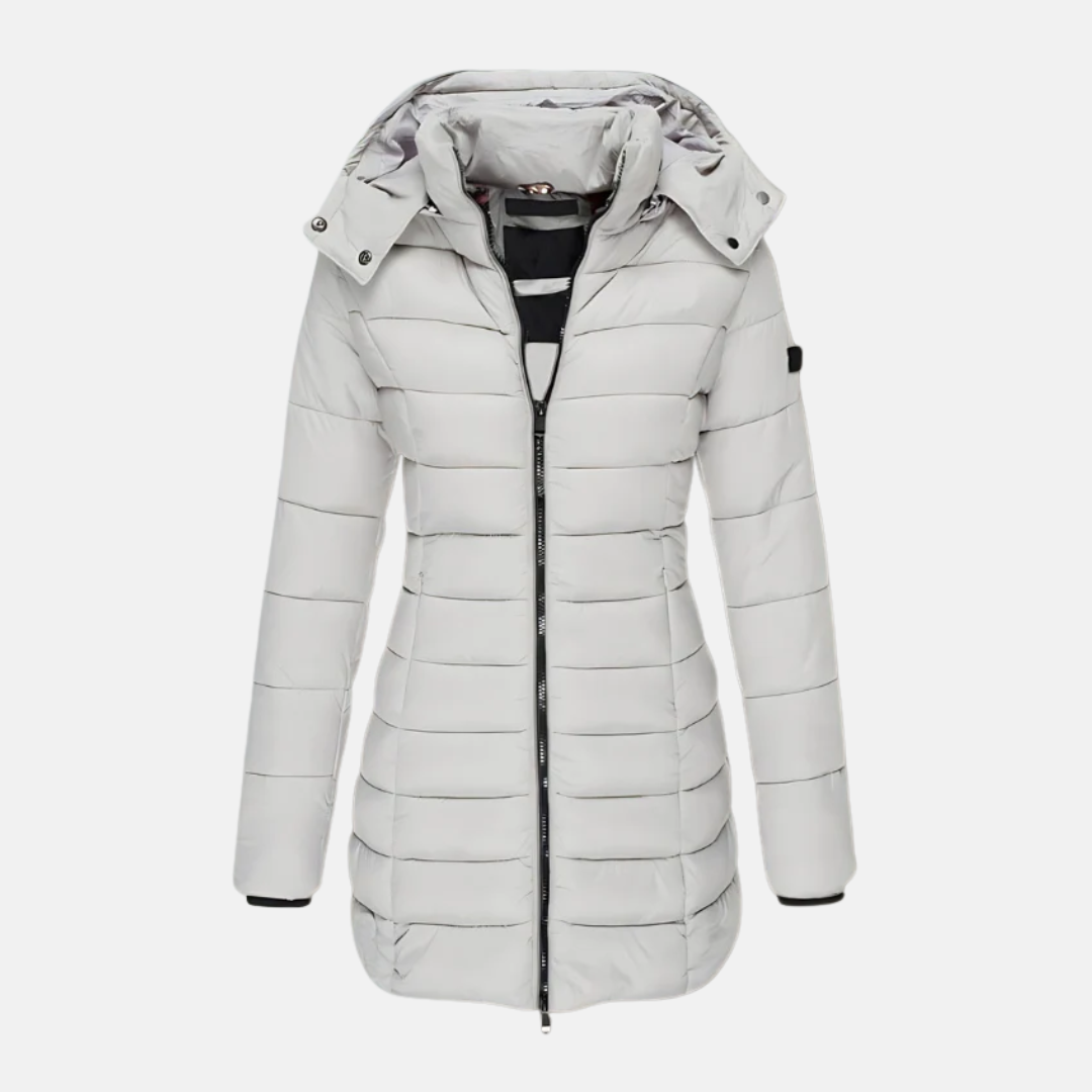 Slim Fit Pufferjacke Mittellang Kapuze