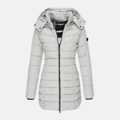 Slim Fit Pufferjacke Mittellang Kapuze
