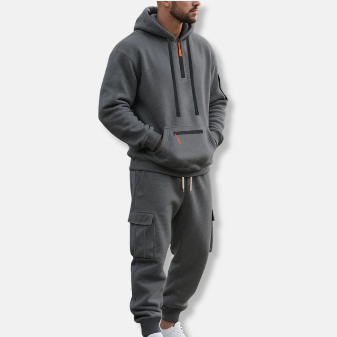 Bequemer Trainingsanzug Kapuzenpullover Cargo-Hose