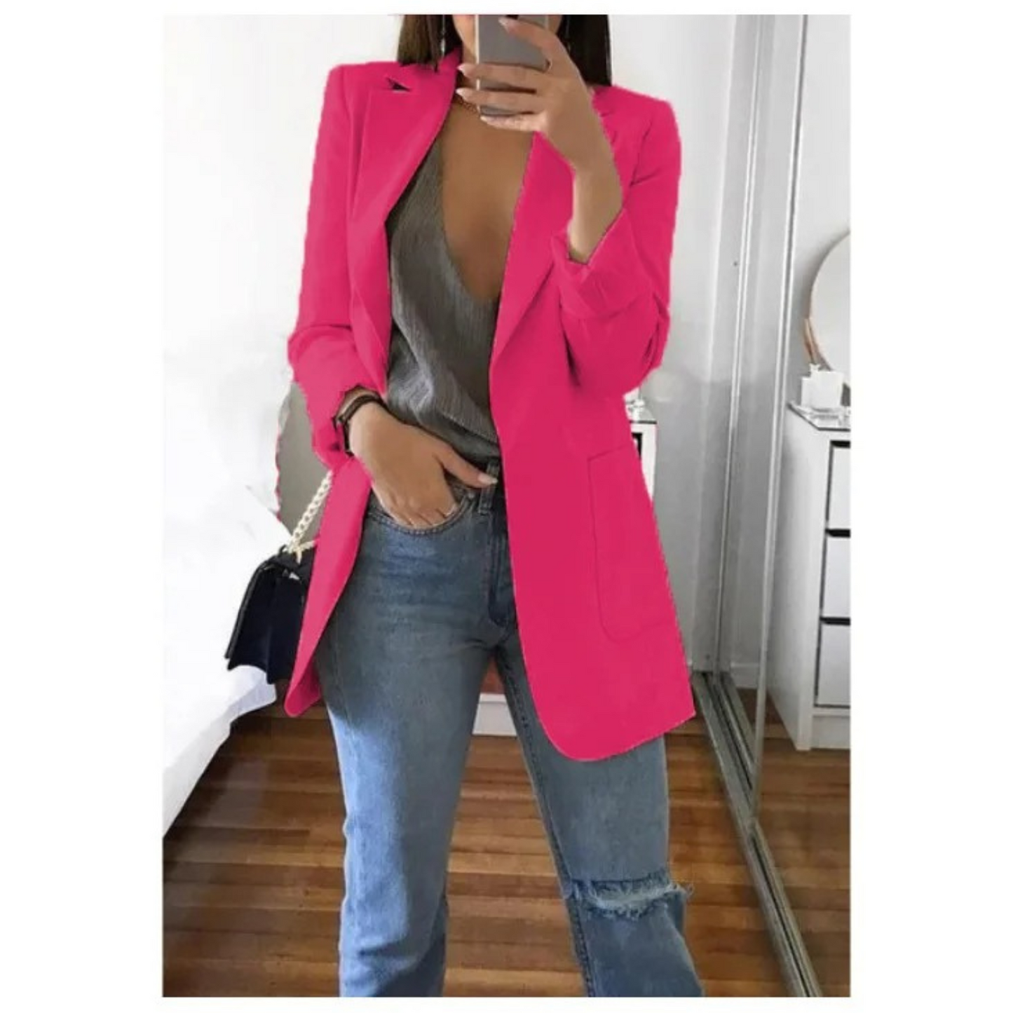 Damen Blazer Khaki Herbst Mode