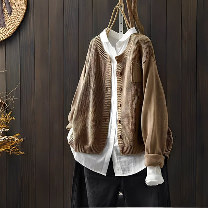 Elegante Strickjacke Damen Klassisch Geschnürt