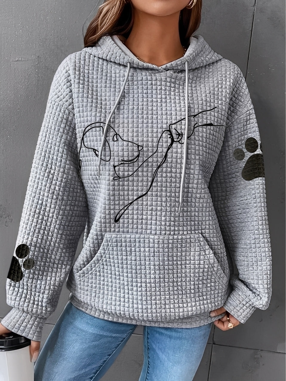 Stylische Damenjacke | Bedrucktes, Weiches Sweatshirt Kapuze