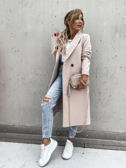 Lange Daunenjacke Zeitlos Elegant Winterjacke für Damen