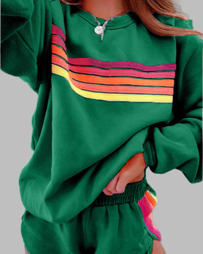 Gestreiftes Damen Pyjama Set