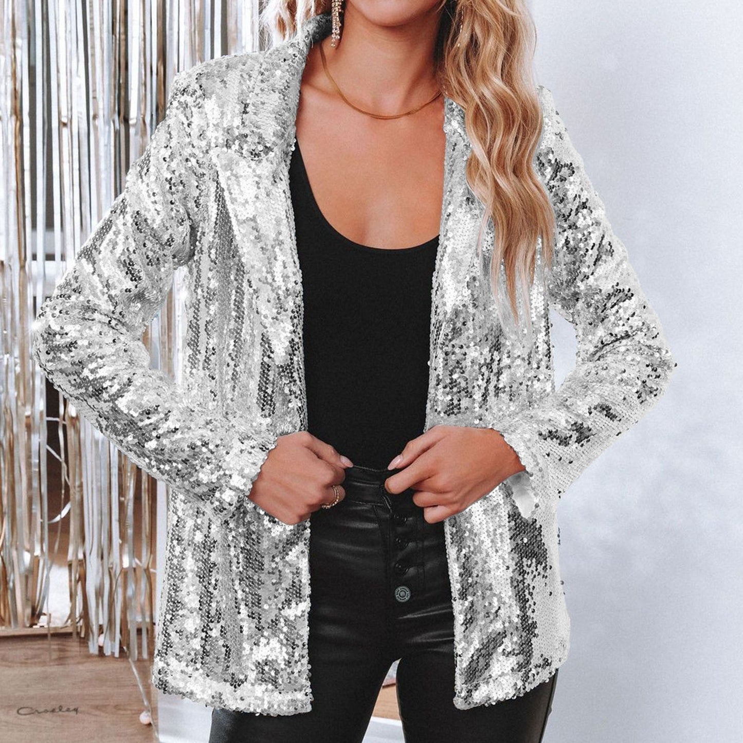 Glitzernder Pailletten Blazer Damen - IdealeKleiden