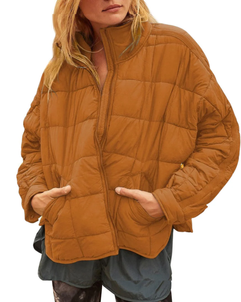 Leichte Pufferjacke Kompakt Reißverschluss Damen
