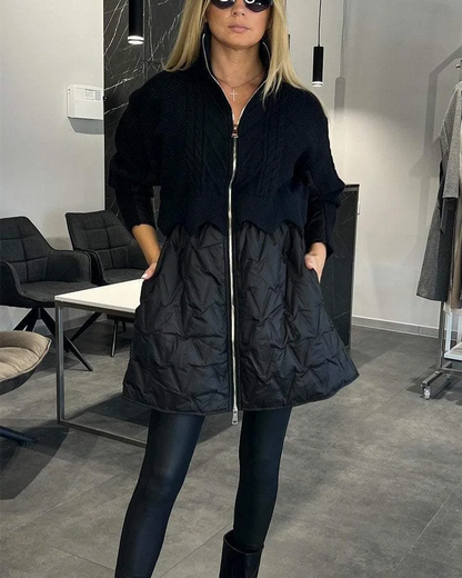 Stilvolle Strickjacke Patchwork Design - IdealeKleiden