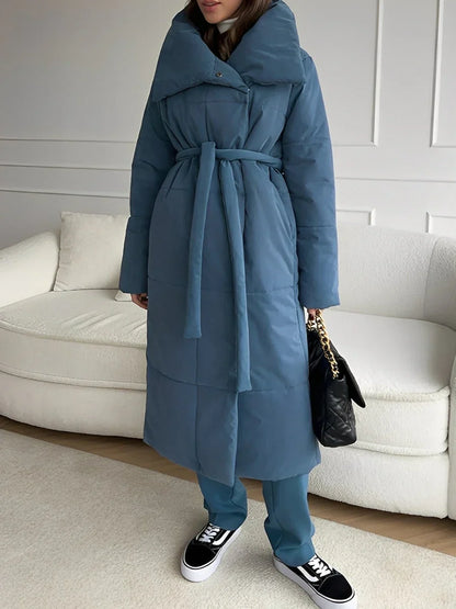 Lange Damen Steppjacke Warm Winter - IdealeKleiden