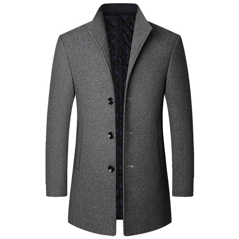 Stylisher Herren Wollmantel Lang Elegant