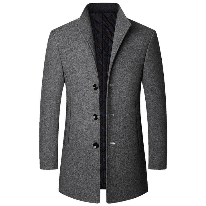 Stylisher Herren Wollmantel Lang Elegant