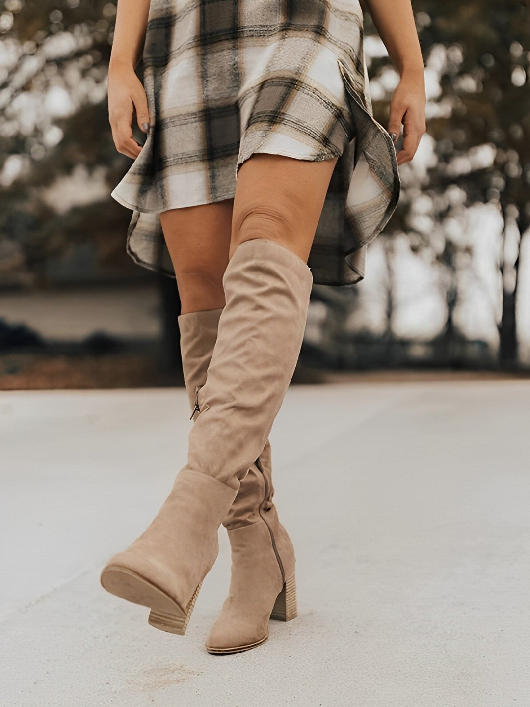 Elegante Damenstiefel Hoch Absatz Schuhe