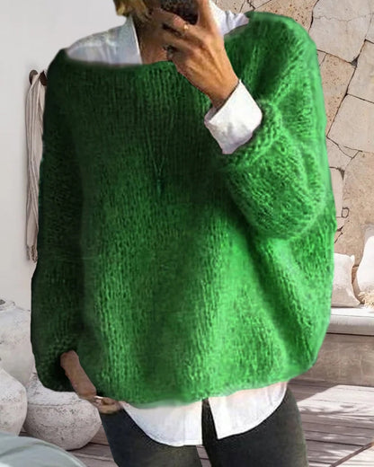 Stylischer Pullover Farbiger Kragen