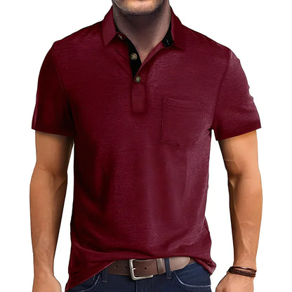 Retro Herren Polohemd Kurzarm Casual