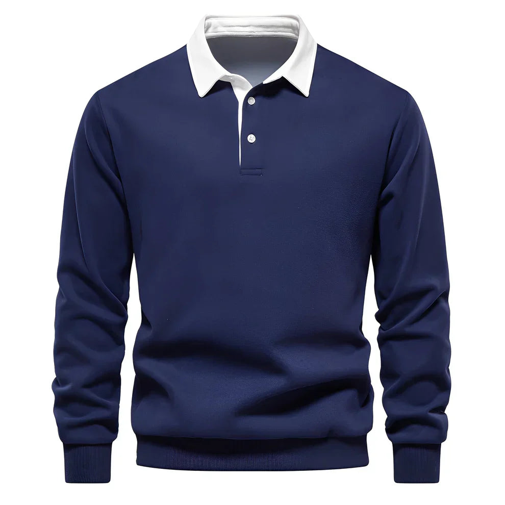 Herren Poloshirt Freizeit Langarm Leicht