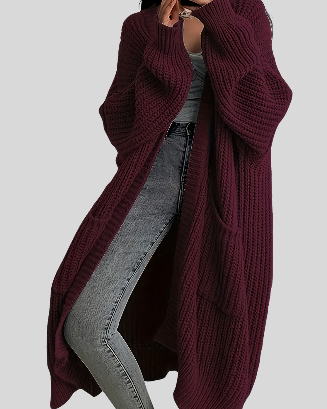 Eleganter Damen Cardigan Lang