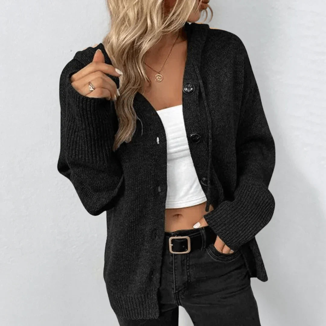 Damen Strickcardigan Weich Mit Knöpfen