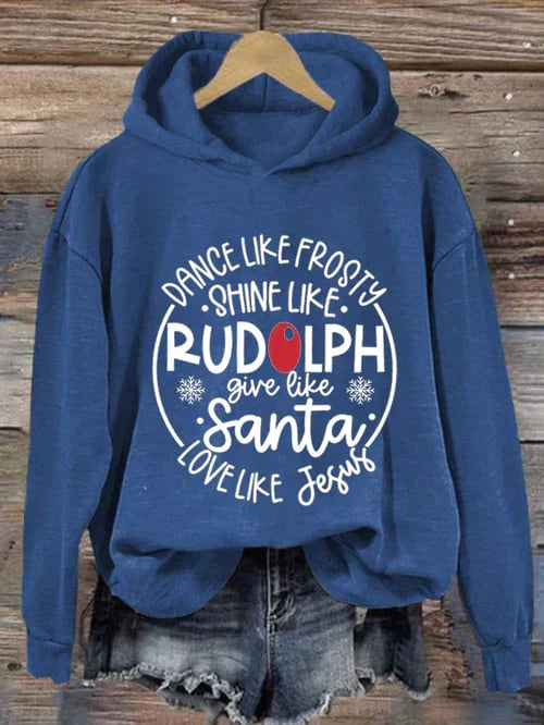 Weihnachts-Hoodie Frau Festlich Rot