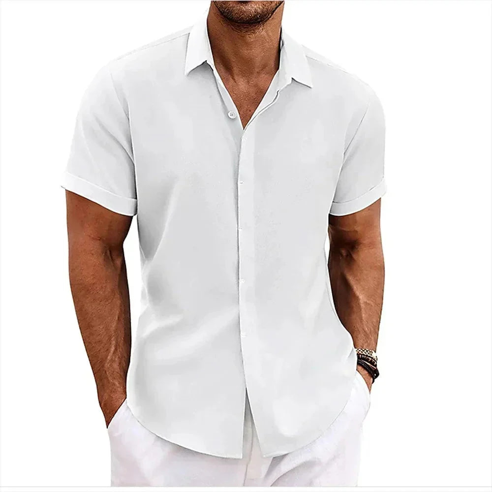 Herrenhemd Baumwolle Leinen Modern Slimfit