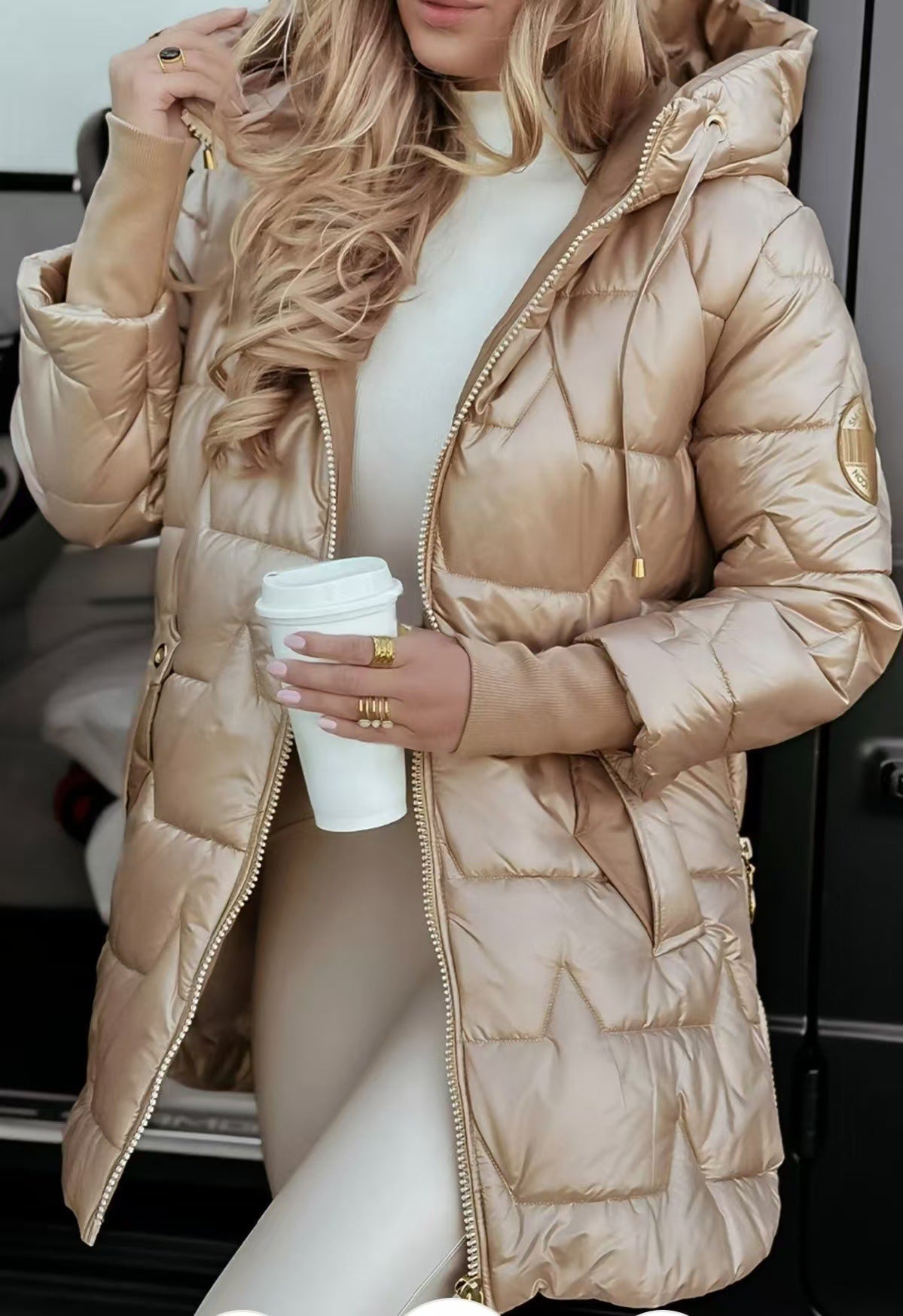 Elegante Daunenjacke Damen Winter - IdealeKleiden