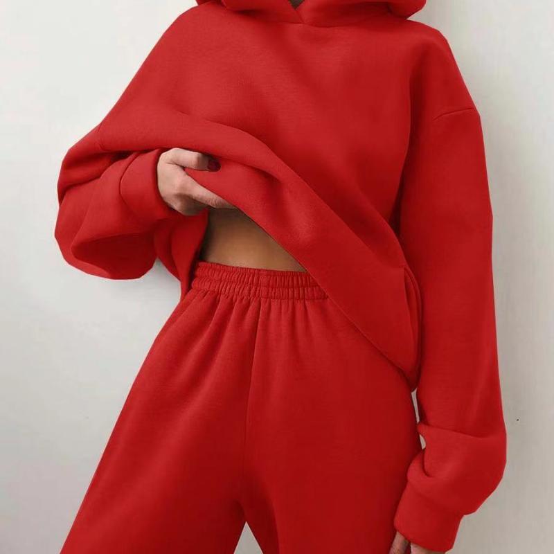 Modischer Zweiteiler Kapuzenpullover Lässig Chic