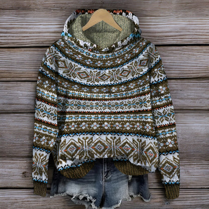 Kapuzenpullover Winterwarm Gestrickt Isländisch