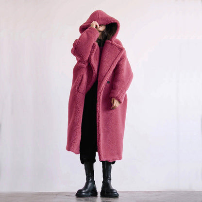 Winterkleid Damen Stepplang Knöpfe