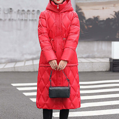 Damen Winterjacke Gepolstert Kapuze Warm