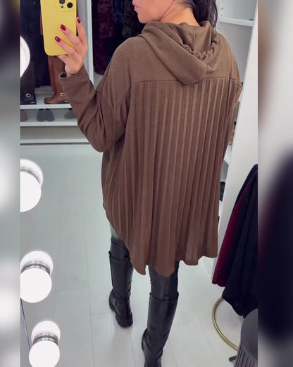 Klassisches Kleid | Weite Damen Langarm Kapuze Pullover