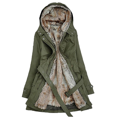 Elegantes Damenparka Mit Gürtel & Chic Details