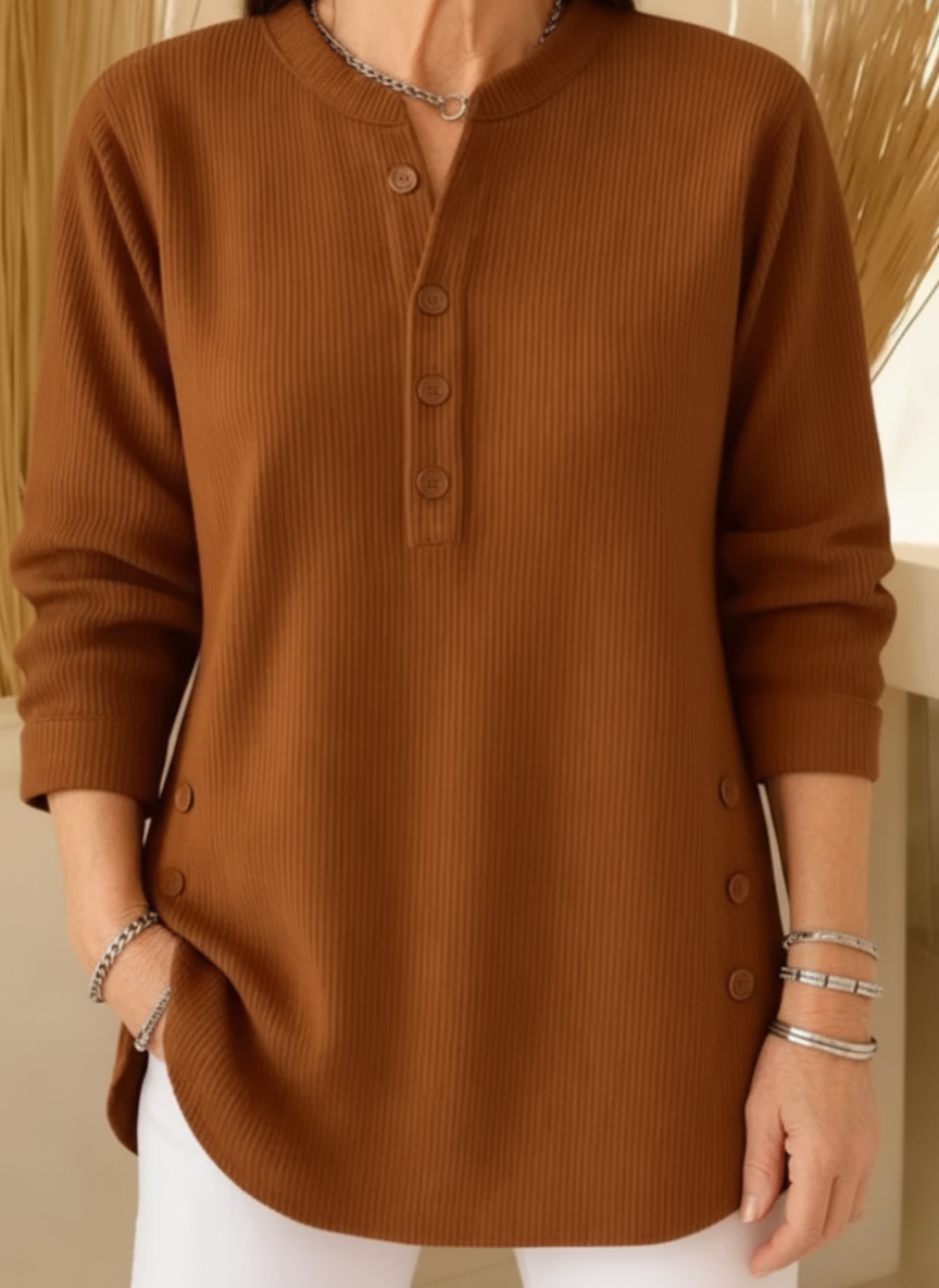 Stylischer Pullover Bequem Modern Knöpfe