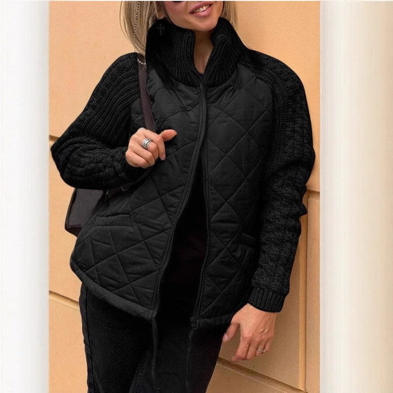 Weiche Steppjacke Damen Warm Strick