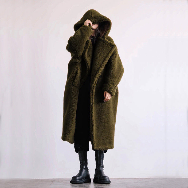 Winterkleid Damen Stepplang Knöpfe