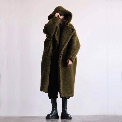 Winterkleid Damen Stepplang Knöpfe