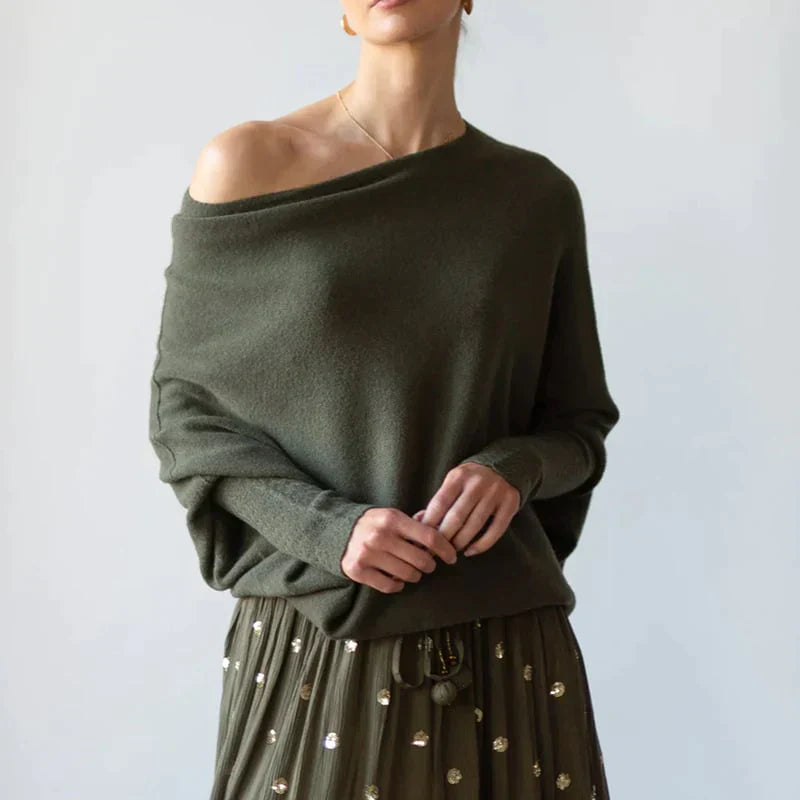 Stylisher Pullover Asymmetrisch Geschnürt