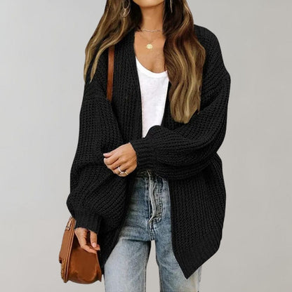 Modischer Strickcardigan Oversized Bischofsärmel