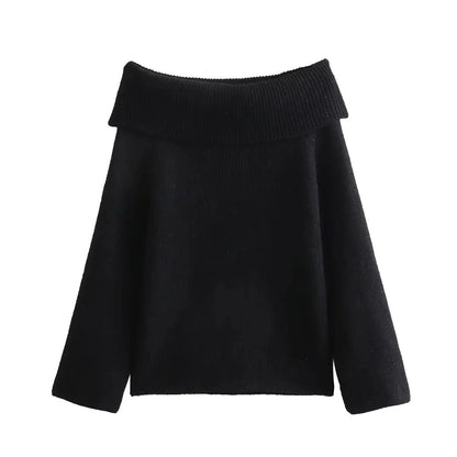 Weiche Off-Shoulder Strickpullover Damen
