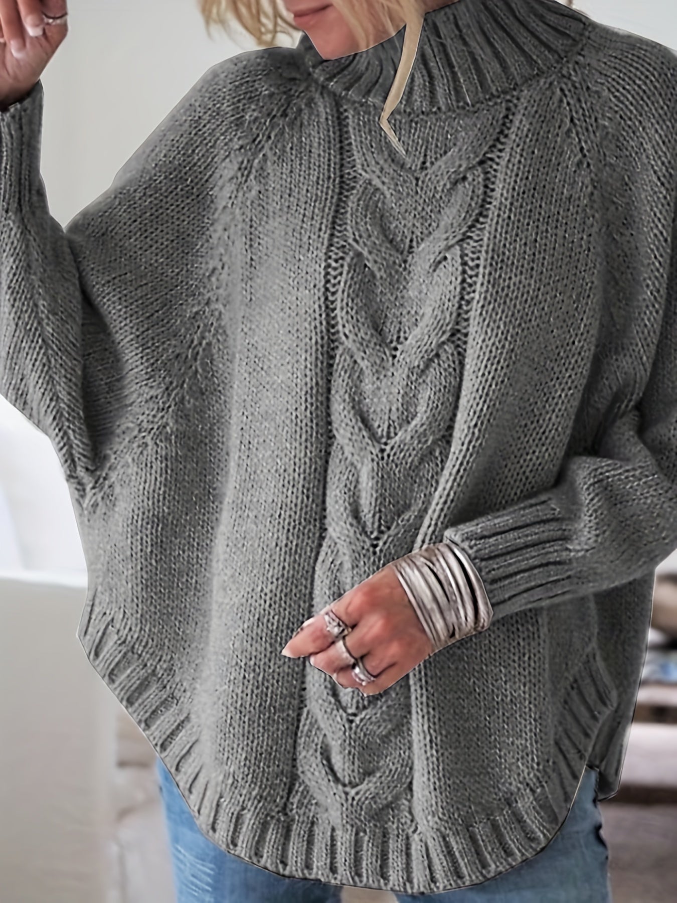 Bequemer Grobstrick Pullover Gemütlich