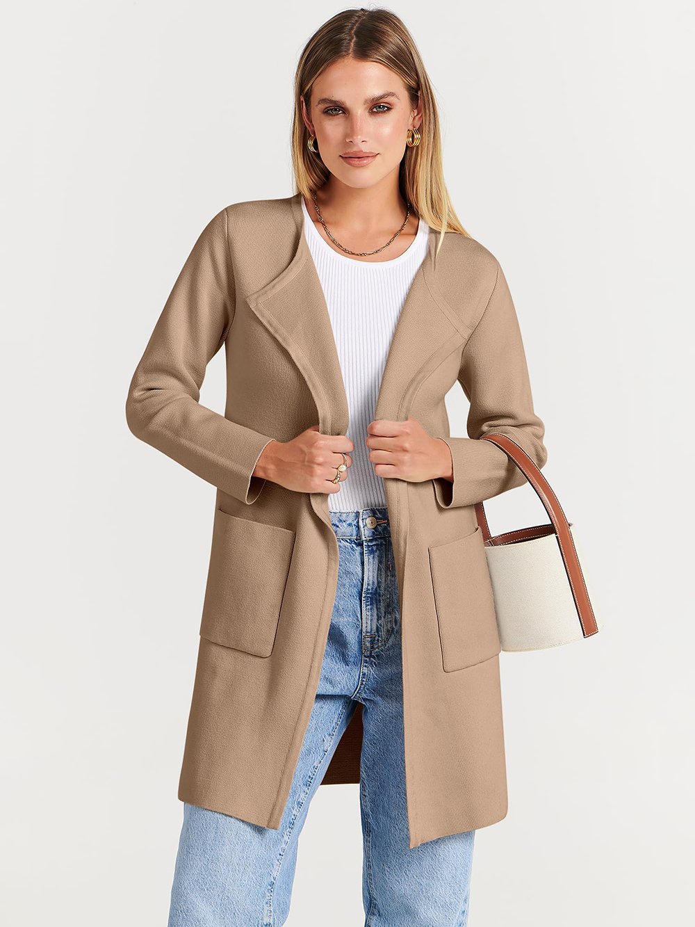 Modische Damenjacke Revers Style - IdealeKleiden