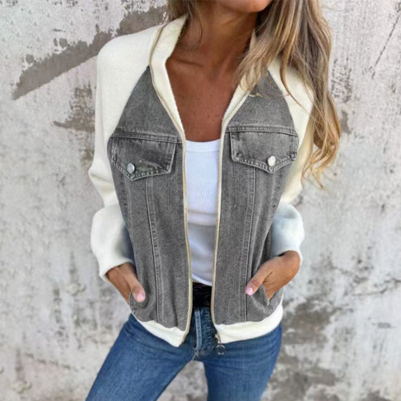 Stylistische Damen Jeansjacke Freizeit
