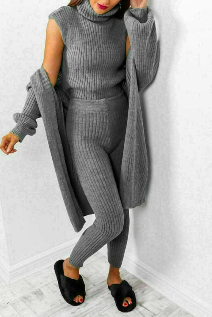 Bequeme 3-Teilige Strick-Lounge-Sets