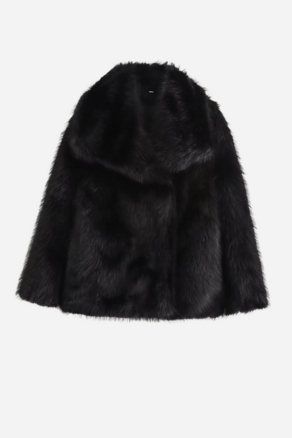 Schicke Faux-Fur-Jacke Schalkragen