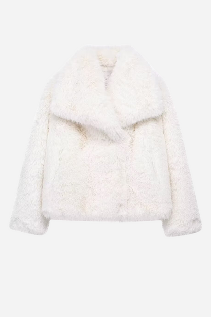 Schicke Faux-Fur-Jacke Schalkragen
