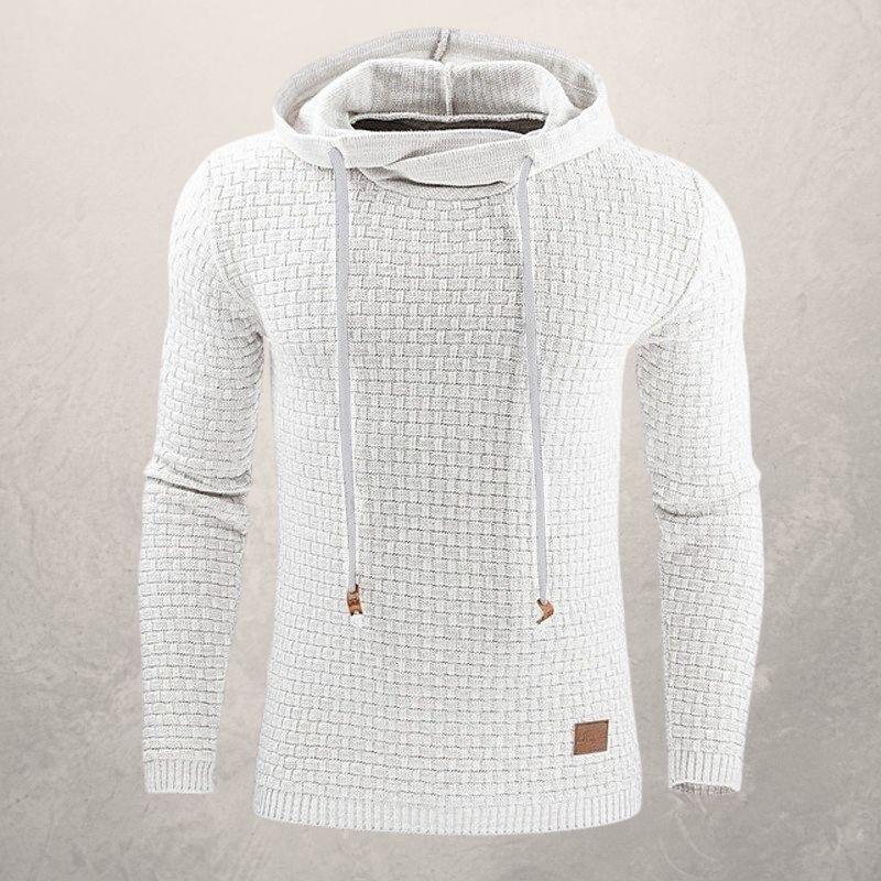 Stylischer Kapuzenpullover Slim Fit Strickmuster
