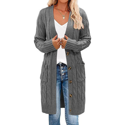 Langer Wickelcardigan Damen, Strick, Elegantes Design
