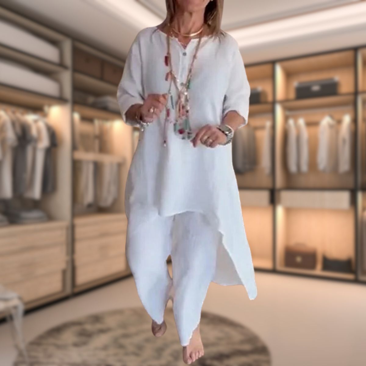 Damen Zweiteiler Oversized Freizeitlook - IdealeKleiden